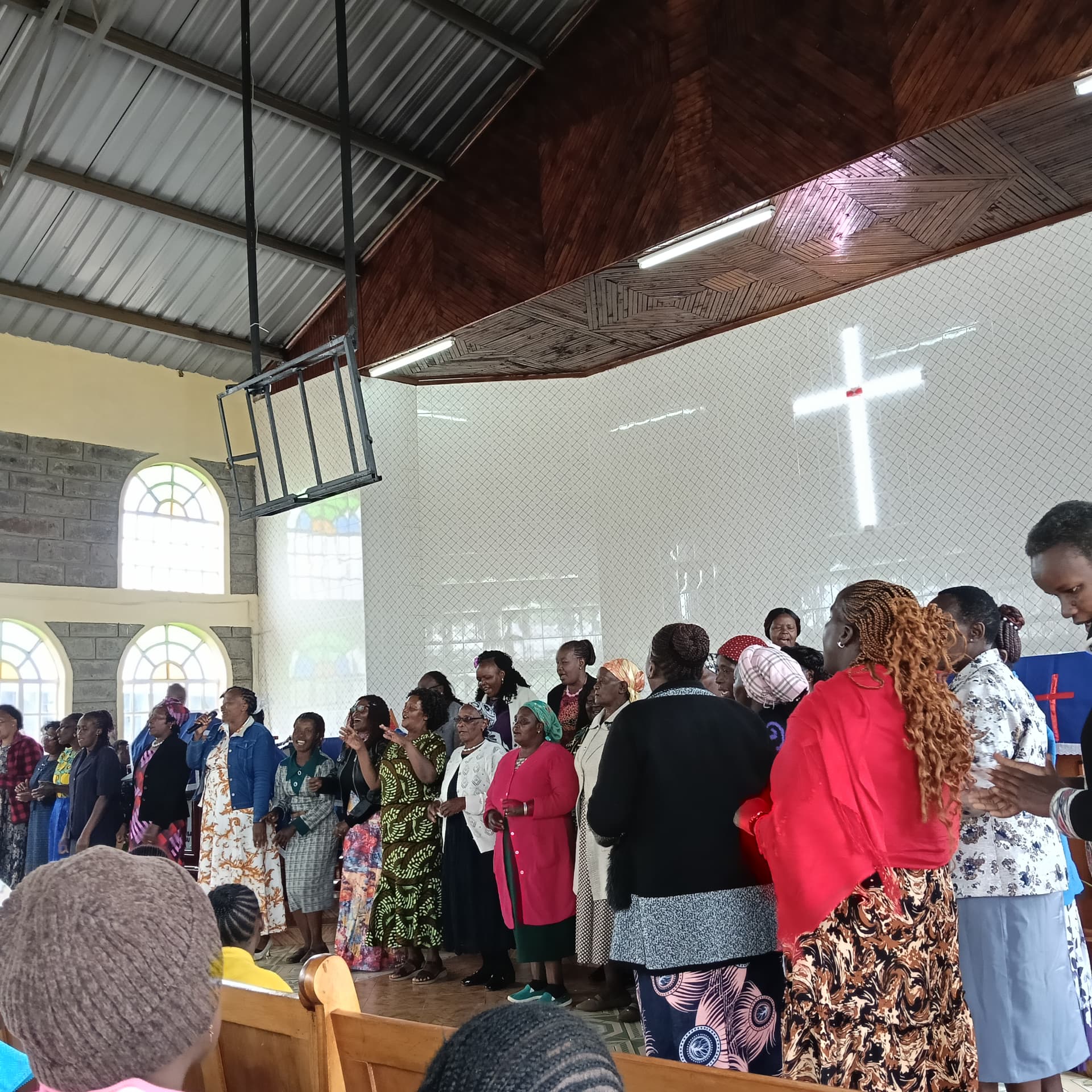 The women's choir leading worship during the celebration.