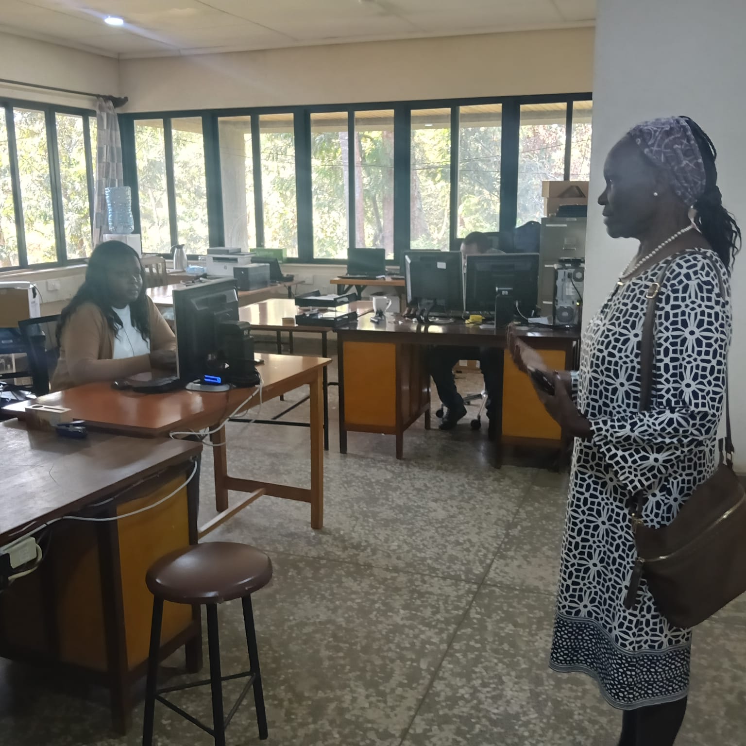 AYHEM representative visiting a computer lab at Africa International University
